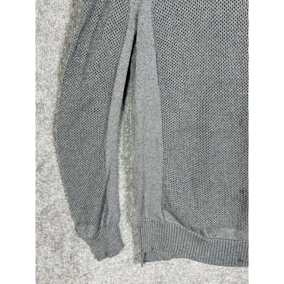 NYDJ Open Knit Ribbed Metallic Pullover Sweater Womens Size Medium V-Neck Back - Picture 9 of 16